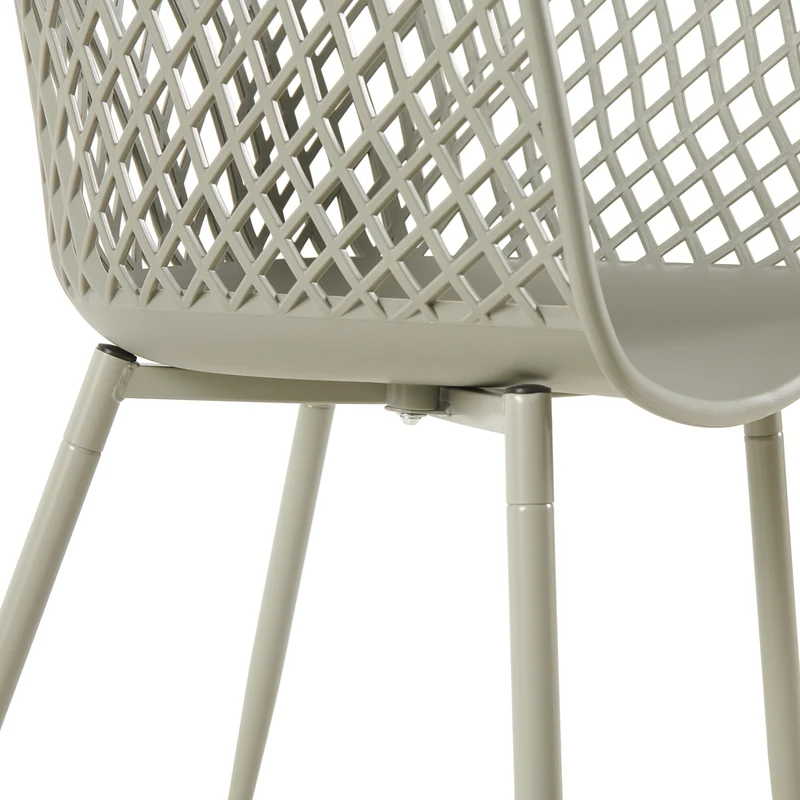 Chaise de salle à manger à accoudoirs creux (lot de 4/6) - Gris-ROME
