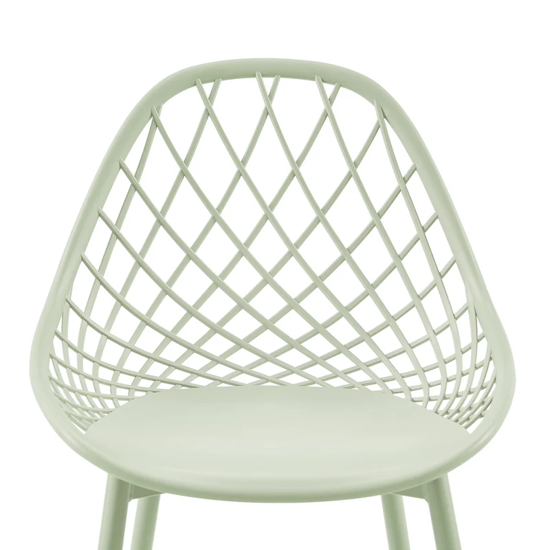 Chaise d'appoint en métal Morandi Color (lot de 4) - Pâte de haricot/Vert glace/Kaki-MILAN