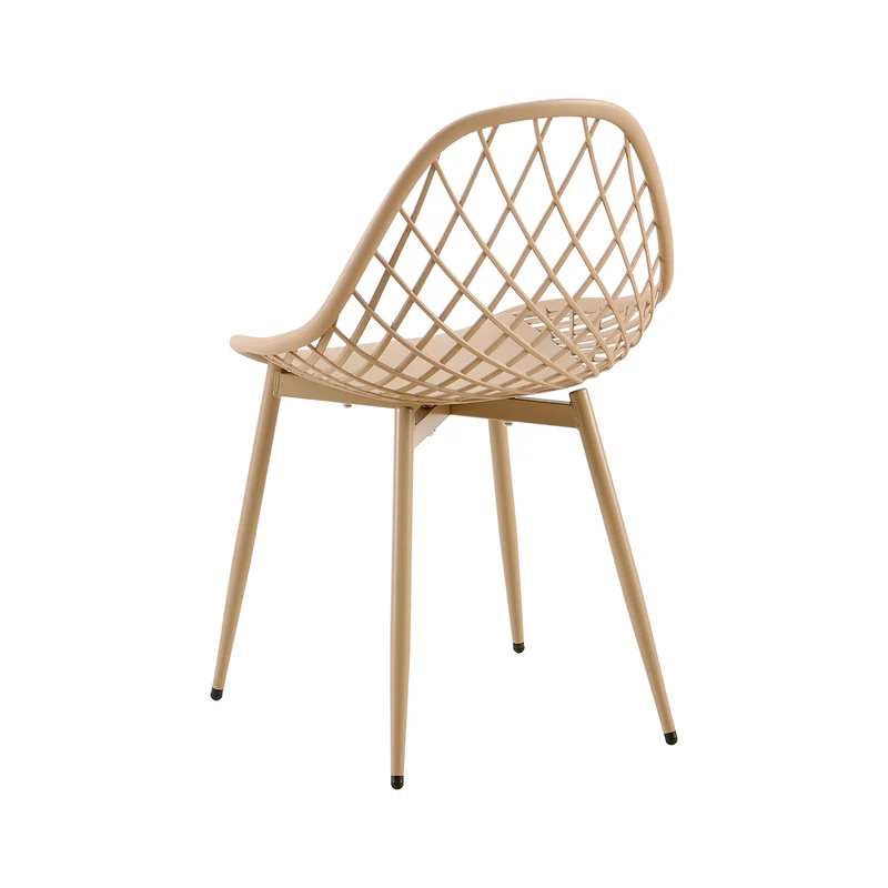 Chaise d'appoint en métal Morandi Color (lot de 4) - Pâte de haricot/Vert glace/Kaki-MILAN