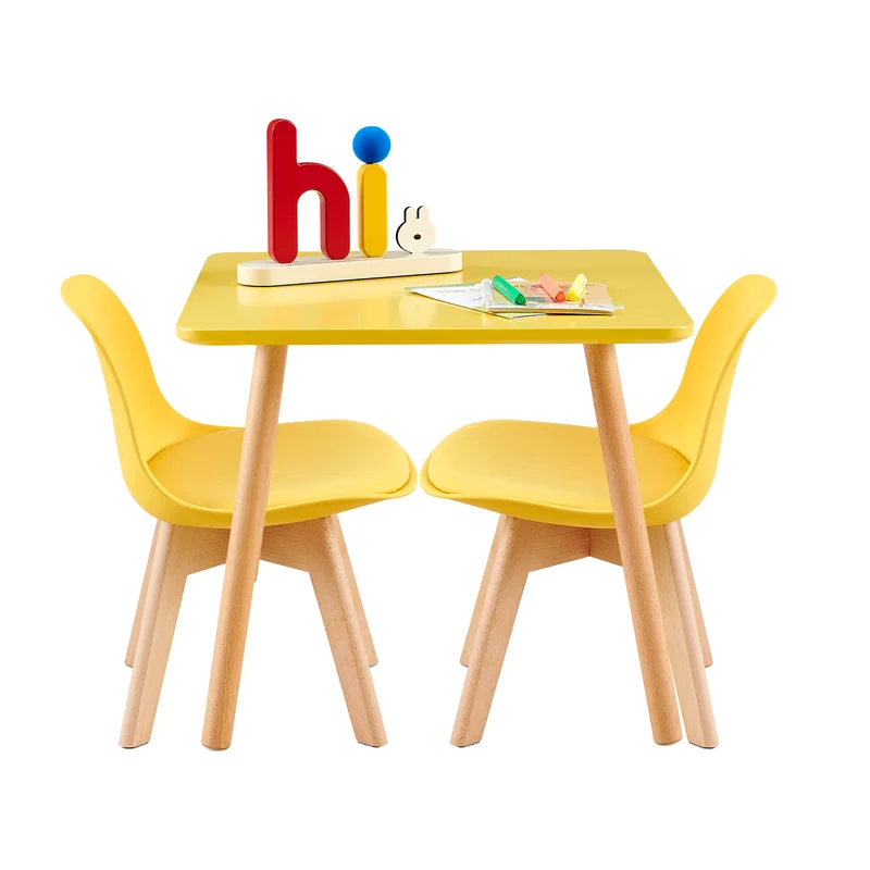 Les tables et chaises pour enfants AUBURN conviennent aux enfants de 3 à 5 ans - jaune/vert glace/bleu clair