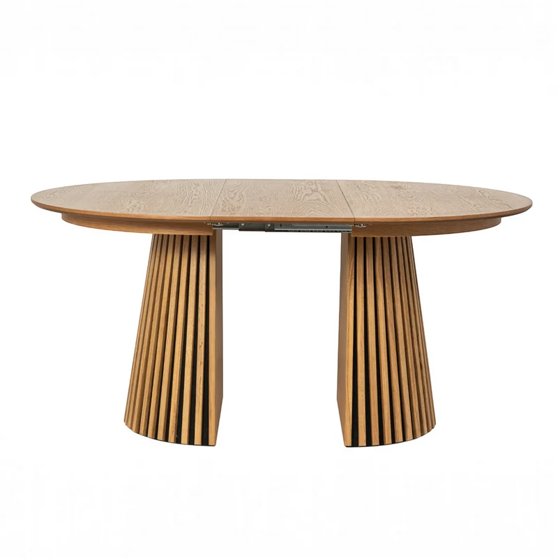 Table repas D120 avec 3 allonges placage Chêne clair