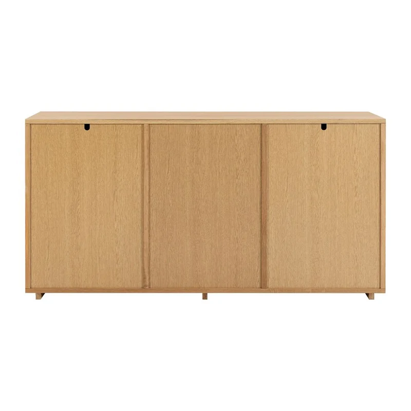 Meuble bas 3 portes placage chêne naturel