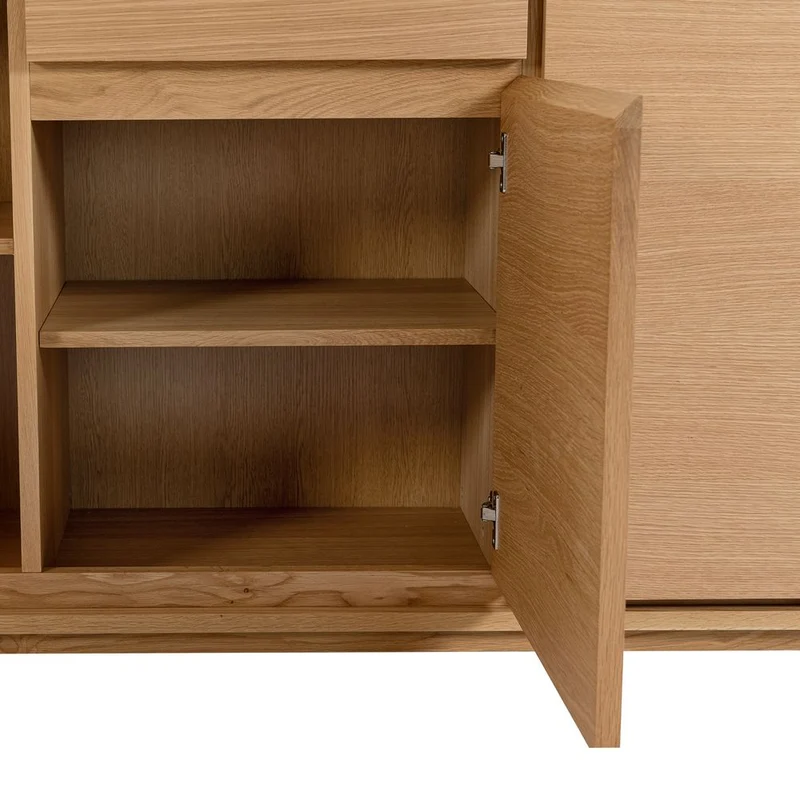 Meuble bas 3 portes placage chêne naturel