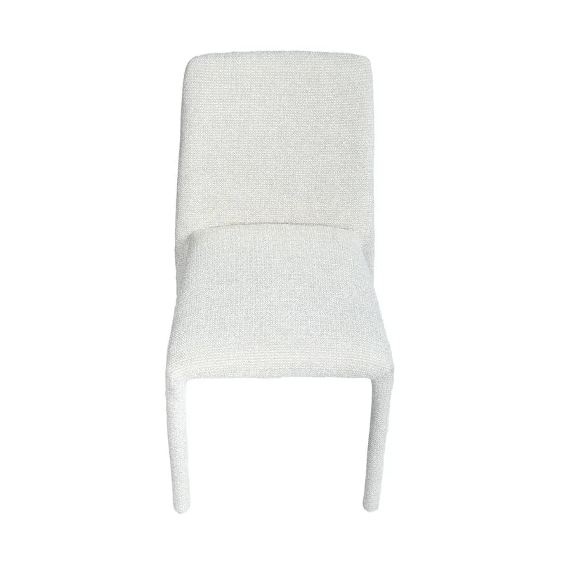 Chaise repas empilable tissu chenillé beige