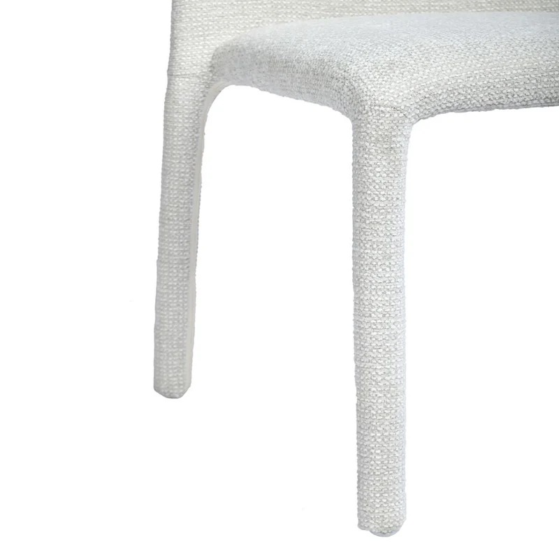 Chaise repas empilable tissu chenillé beige