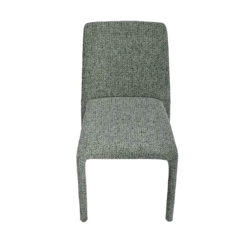 Chaise repas empilable tissu chenillé vert