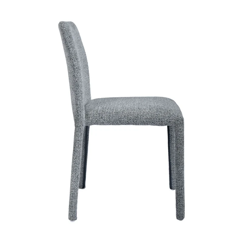 Chaise repas empilable tissu chenillé gris
