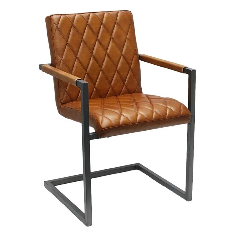 Chaise de Table en Cuir de Buffle Cognac "BUFALO"