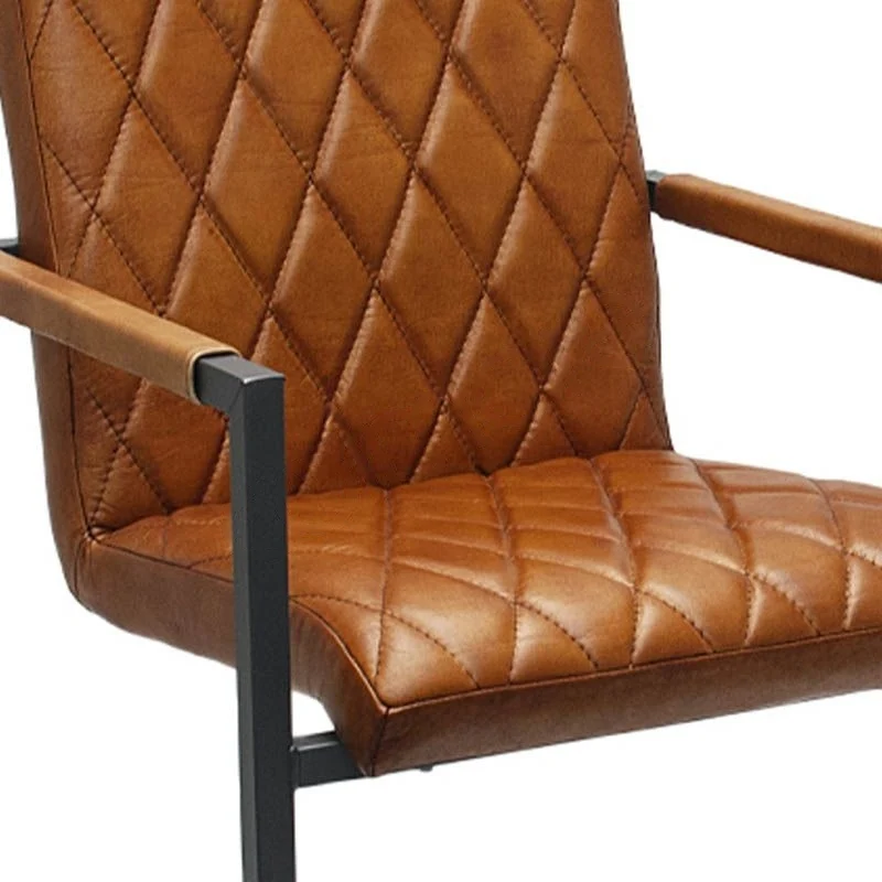 Chaise de Table en Cuir de Buffle Cognac "BUFALO"
