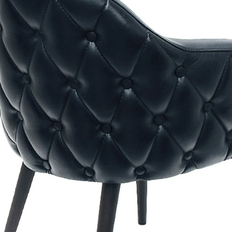 Chaise Design en Cuir Capitonné "TOMARO"