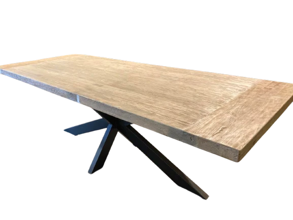 Table en Teck Massif Cérusé - Plateau et Piètement sur Mesure