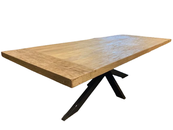 Table en Teck Massif Cérusé - Plateau et Piètement sur Mesure