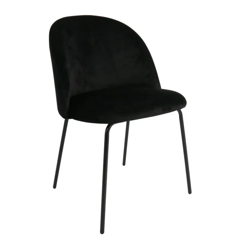 Chaise repas velours noir