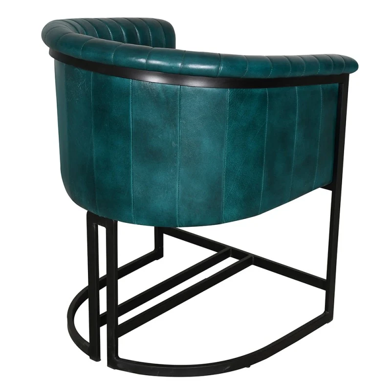 Chaise Design à Dossier Haut en Cuir et Métal "CERCHIO"
