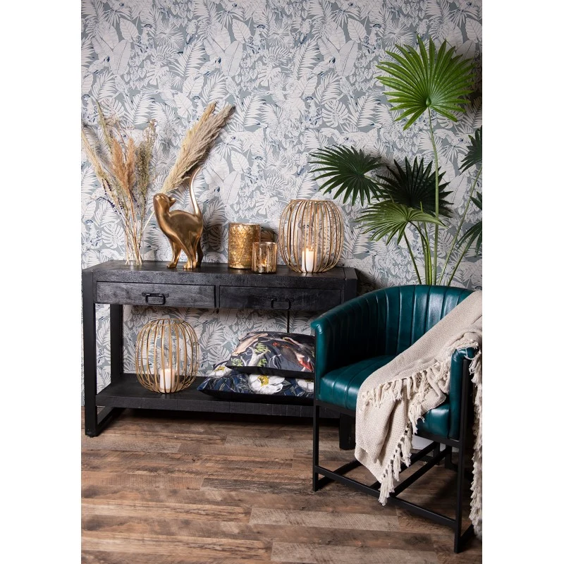 Chaise Design à Dossier Haut en Cuir et Métal "CERCHIO"