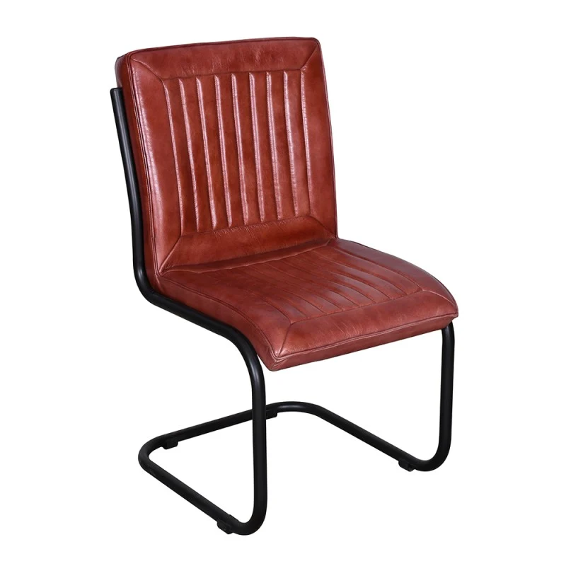 Chaise Cuir et Métal Moderne Loft - TRASTEVERE