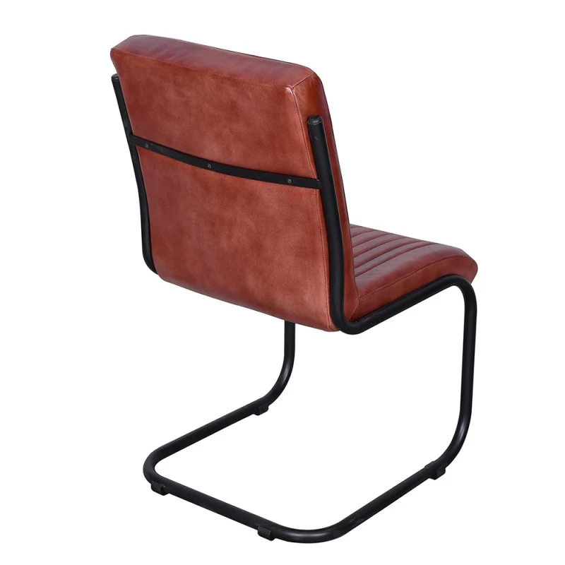 Chaise Cuir et Métal Moderne Loft - TRASTEVERE