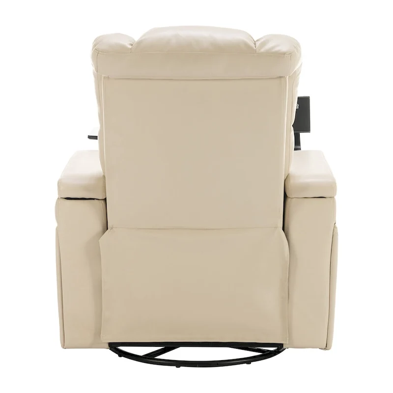 Fauteuil inclinable pivotant électrique avec plateau, porte-gobelet et port USB