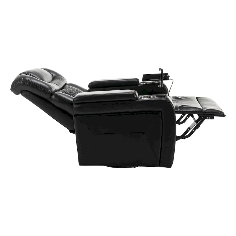 Fauteuil inclinable pivotant électrique avec plateau, porte-gobelet et port USB