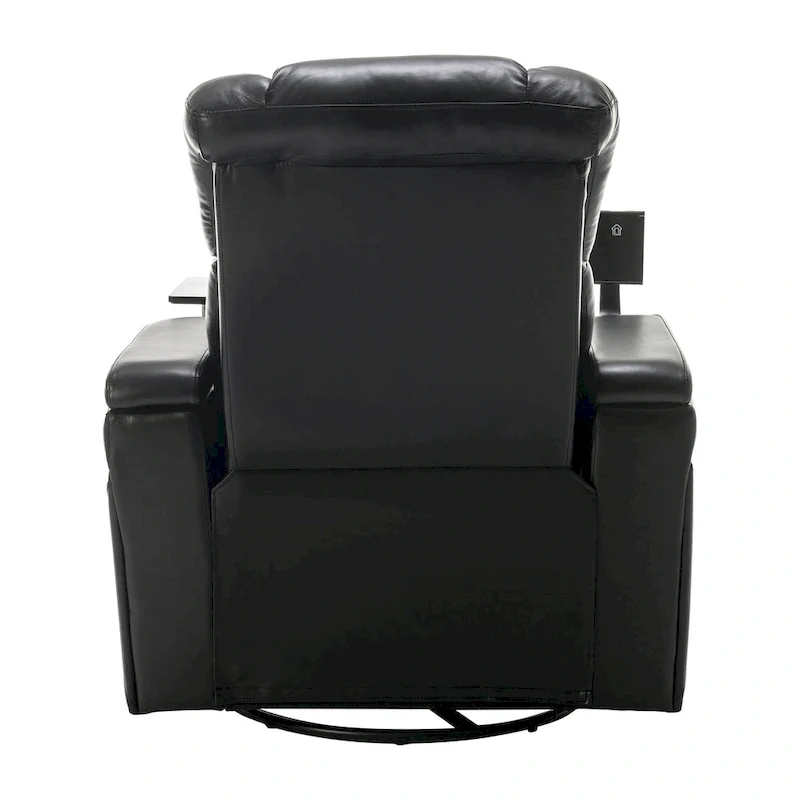 Fauteuil inclinable pivotant électrique avec plateau, porte-gobelet et port USB