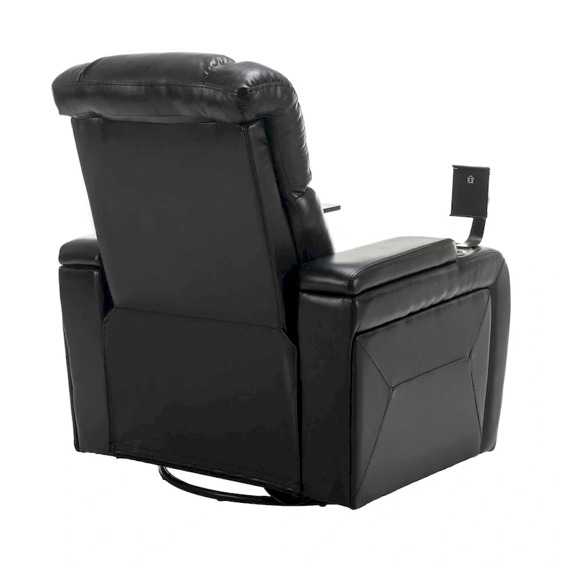 Fauteuil inclinable pivotant électrique avec plateau, porte-gobelet et port USB