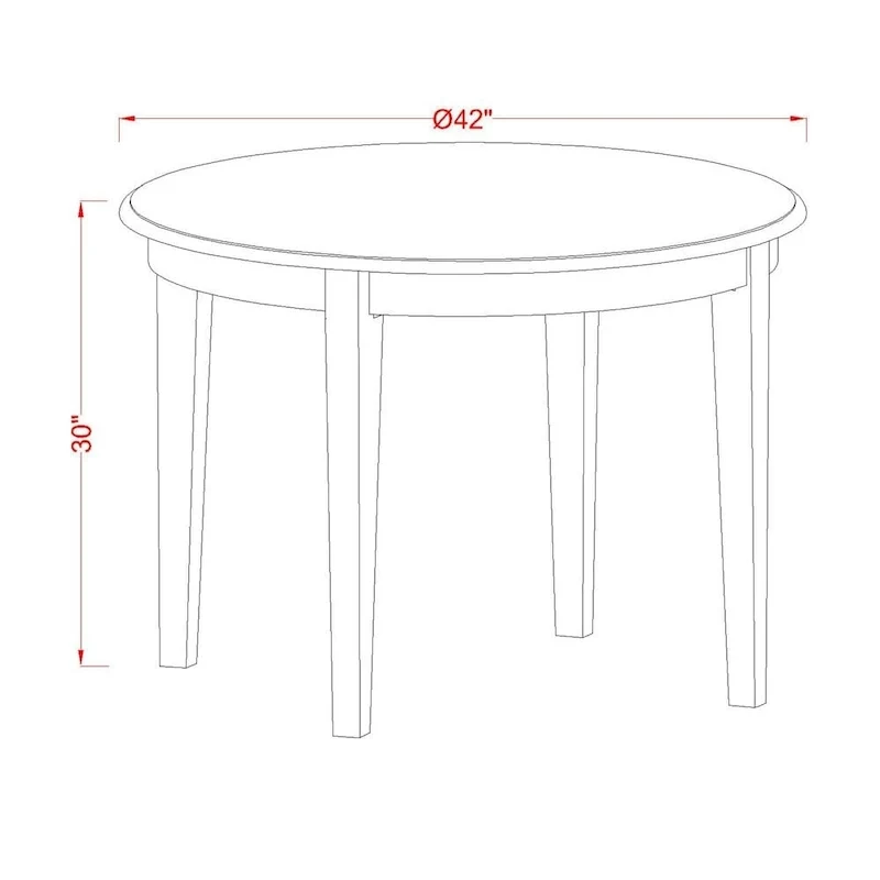 Table à manger ronde en bois avec chaises Parsons tapissées de lin bleu layette Blanc