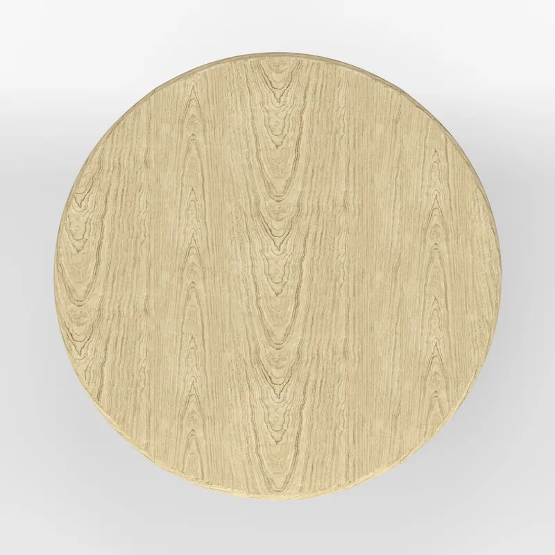 Table à manger ronde à rallonges, blanche et bois naturel