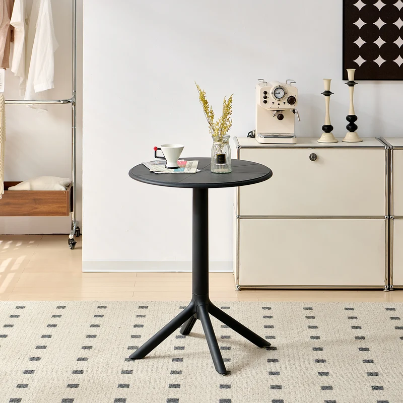 Table de cocktail moderne haute 75 cm, noire