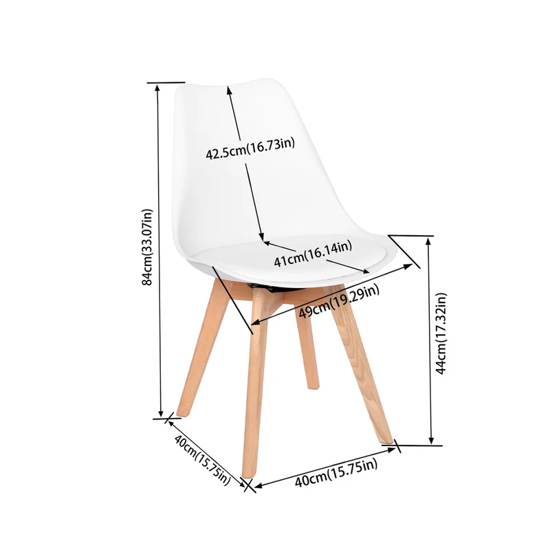 Ensemble de chaises de salle à manger pivotantes sans accoudoirs 360° – Set de 2/4 VINCO – Noir/Blanc/Gris