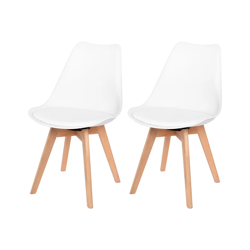 Ensemble de chaises de salle à manger pivotantes sans accoudoirs 360° – Set de 2/4 VINCO – Noir/Blanc/Gris