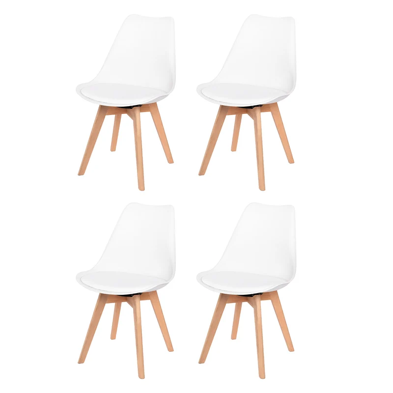 Ensemble de chaises de salle à manger pivotantes sans accoudoirs 360° – Set de 2/4 VINCO – Noir/Blanc/Gris