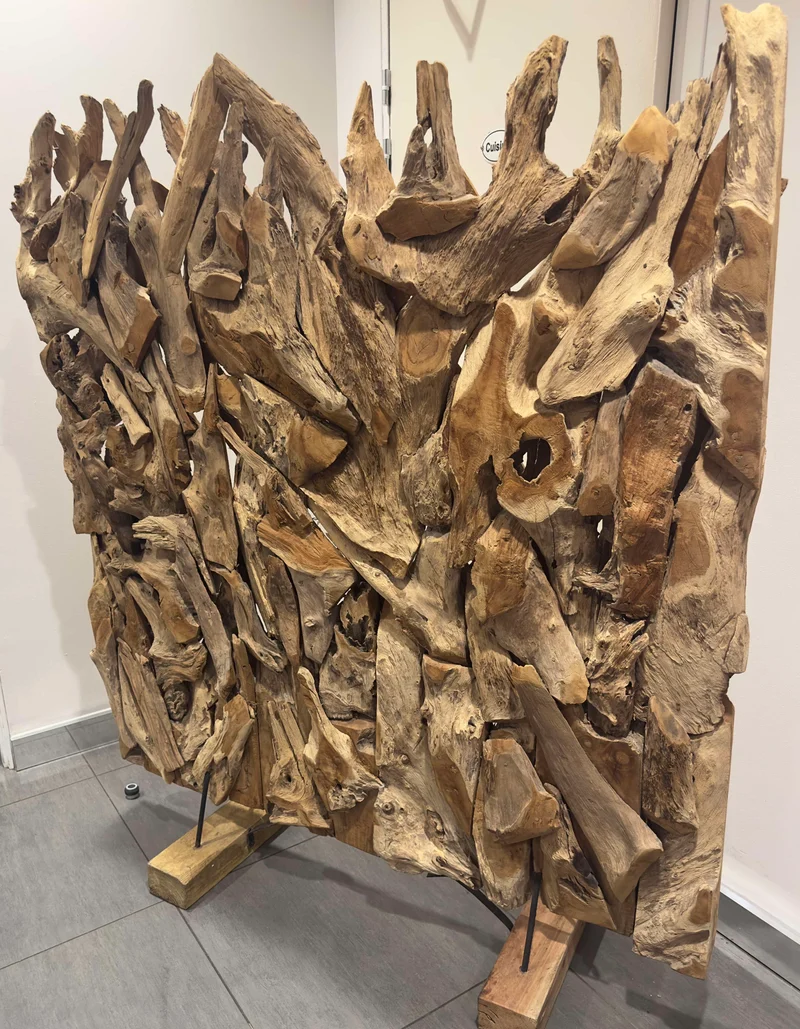 Séparateur de Pièce Artisanal en Bois Flotté Naturel