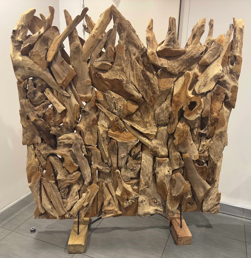 Séparateur de Pièce Artisanal en Bois Flotté Naturel