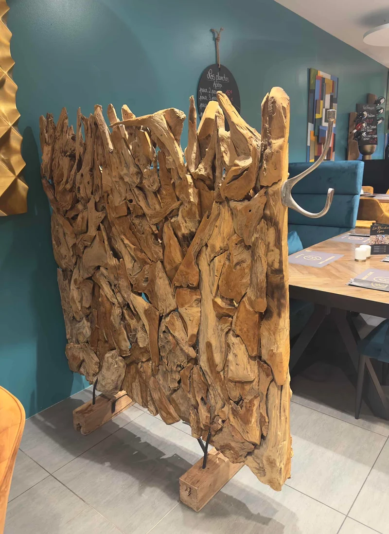 Séparateur de Pièce Artisanal en Bois Flotté Naturel