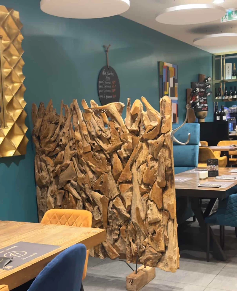Séparateur de Pièce Artisanal en Bois Flotté Naturel