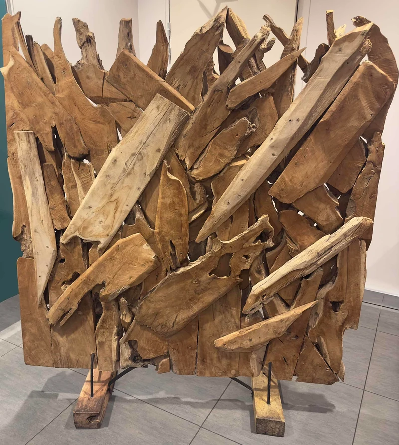 Séparateur de Pièce Artisanal en Bois Flotté Naturel