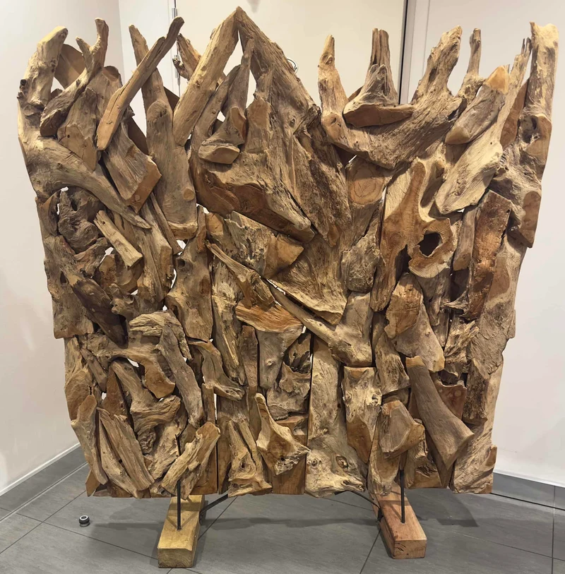 Séparateur de Pièce Artisanal en Bois Flotté Naturel