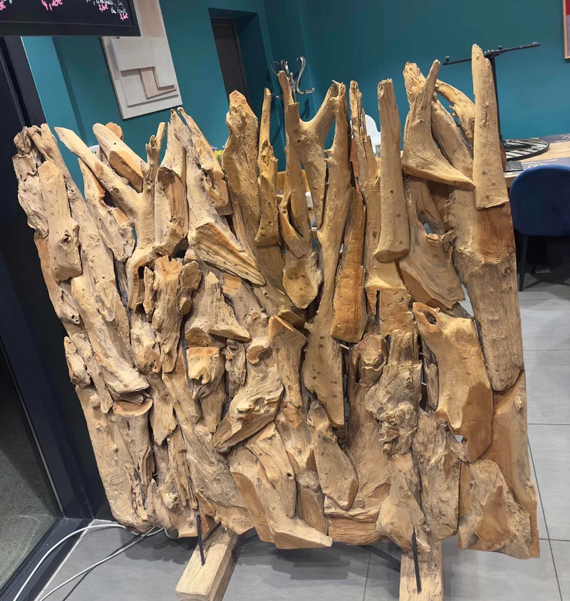 Séparateur de Pièce Artisanal en Bois Flotté Naturel