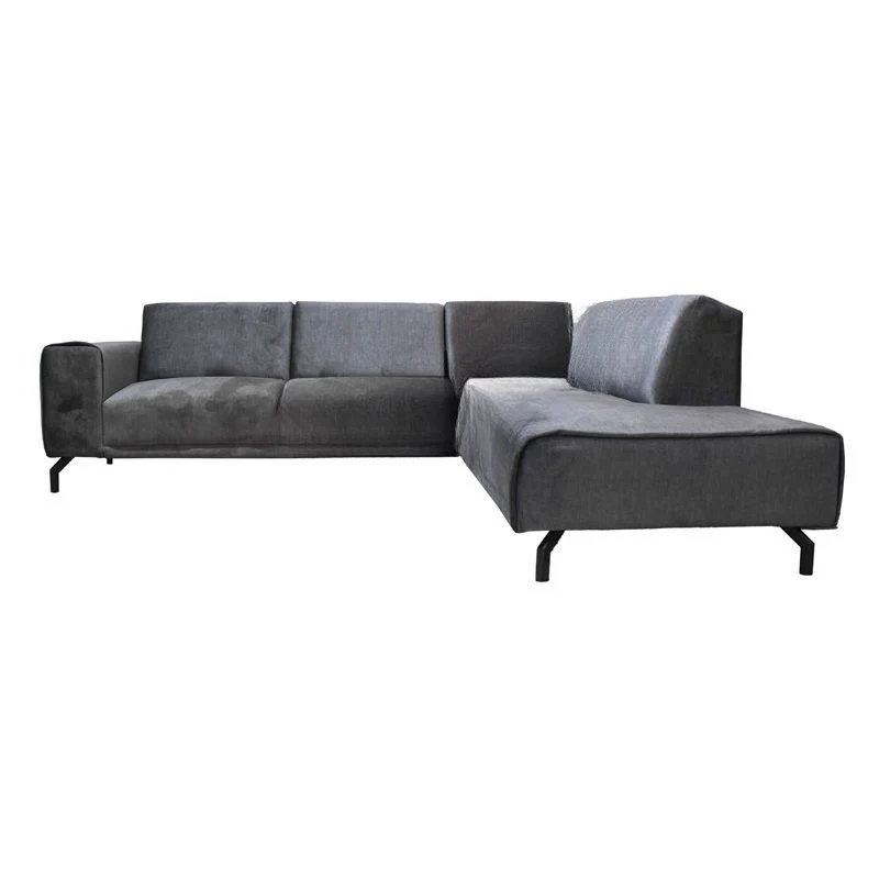 Sofa d'Angle Lounge "Le Nébulis" en Tissu Gris