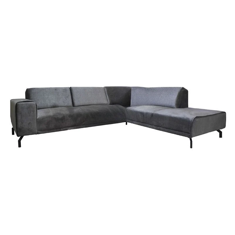 Sofa d'Angle Lounge "Le Nébulis" en Tissu Gris