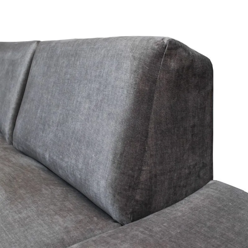 Sofa d'Angle Lounge "Le Nébulis" en Tissu Gris