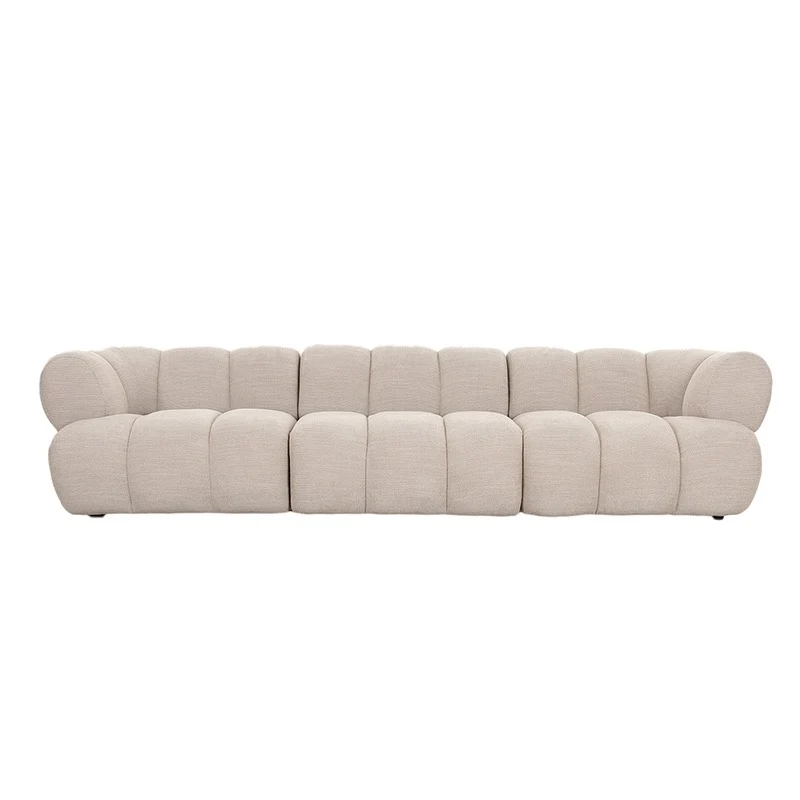 Canapé Modulaire 4 Places en Tissu Beige Chic "Lusso"