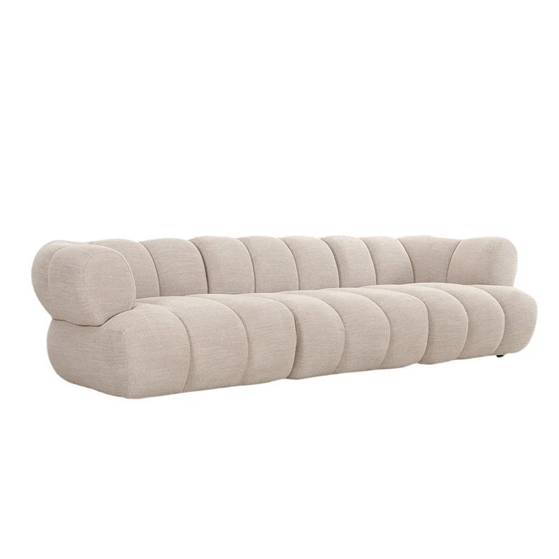 Canapé Modulaire 4 Places en Tissu Beige Chic "Lusso"