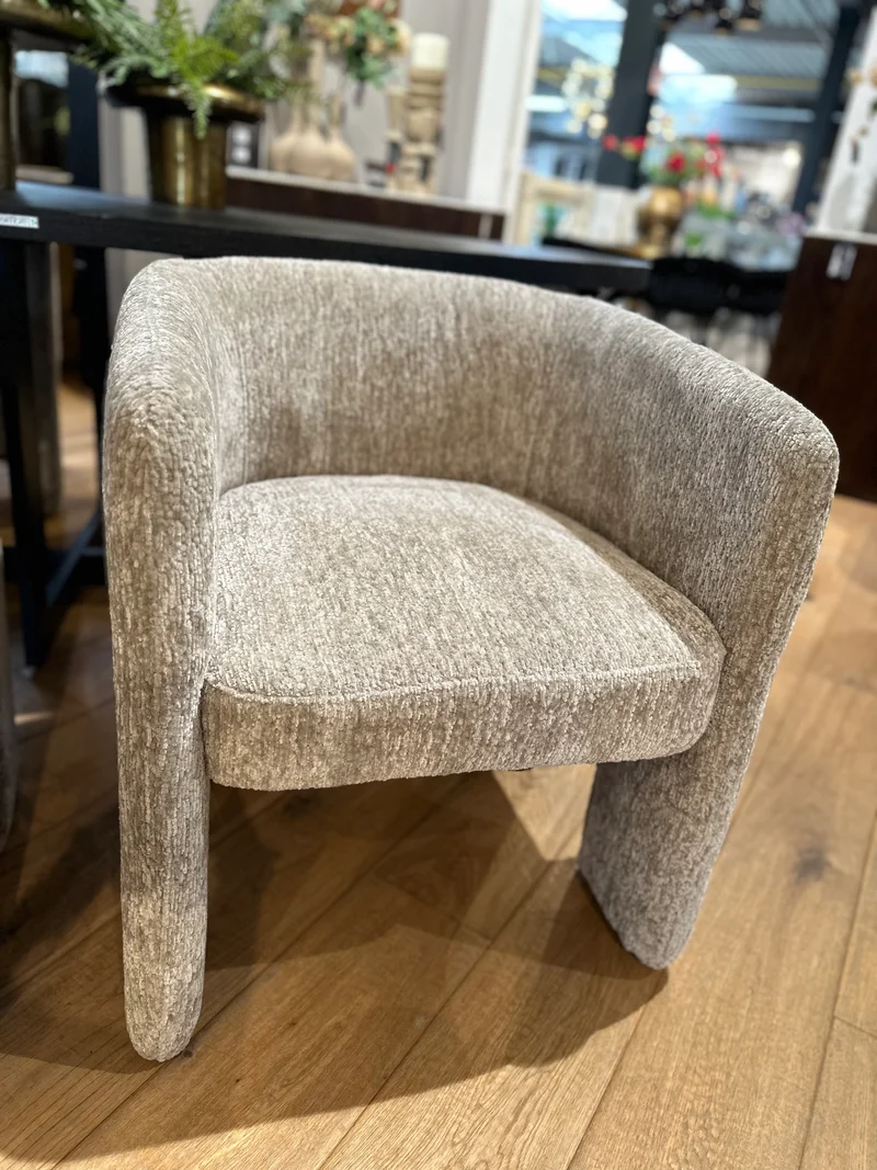 Fauteuil Design en Tissu Gris Clair "ZIGGY"