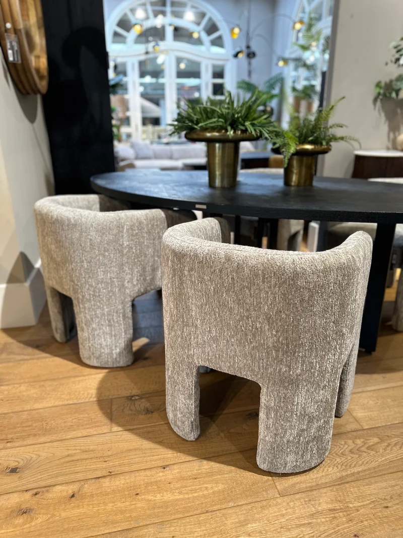 Fauteuil Design en Tissu Gris Clair "ZIGGY"