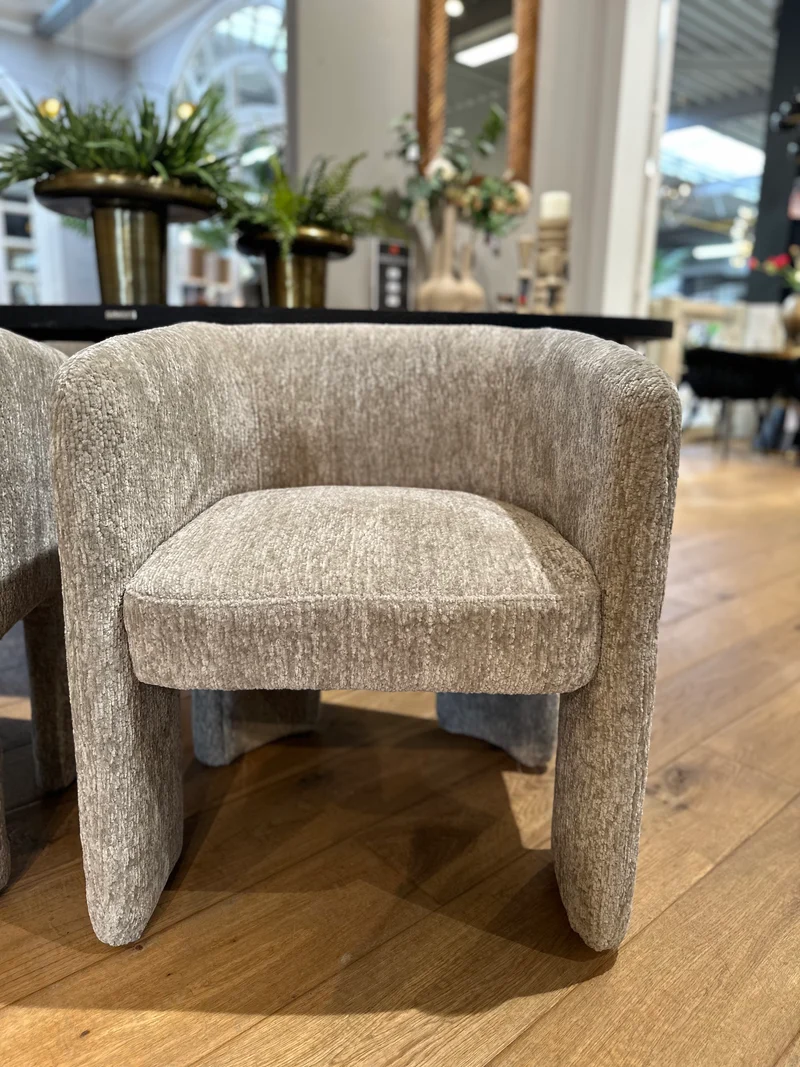 Fauteuil Design en Tissu Gris Clair "ZIGGY"