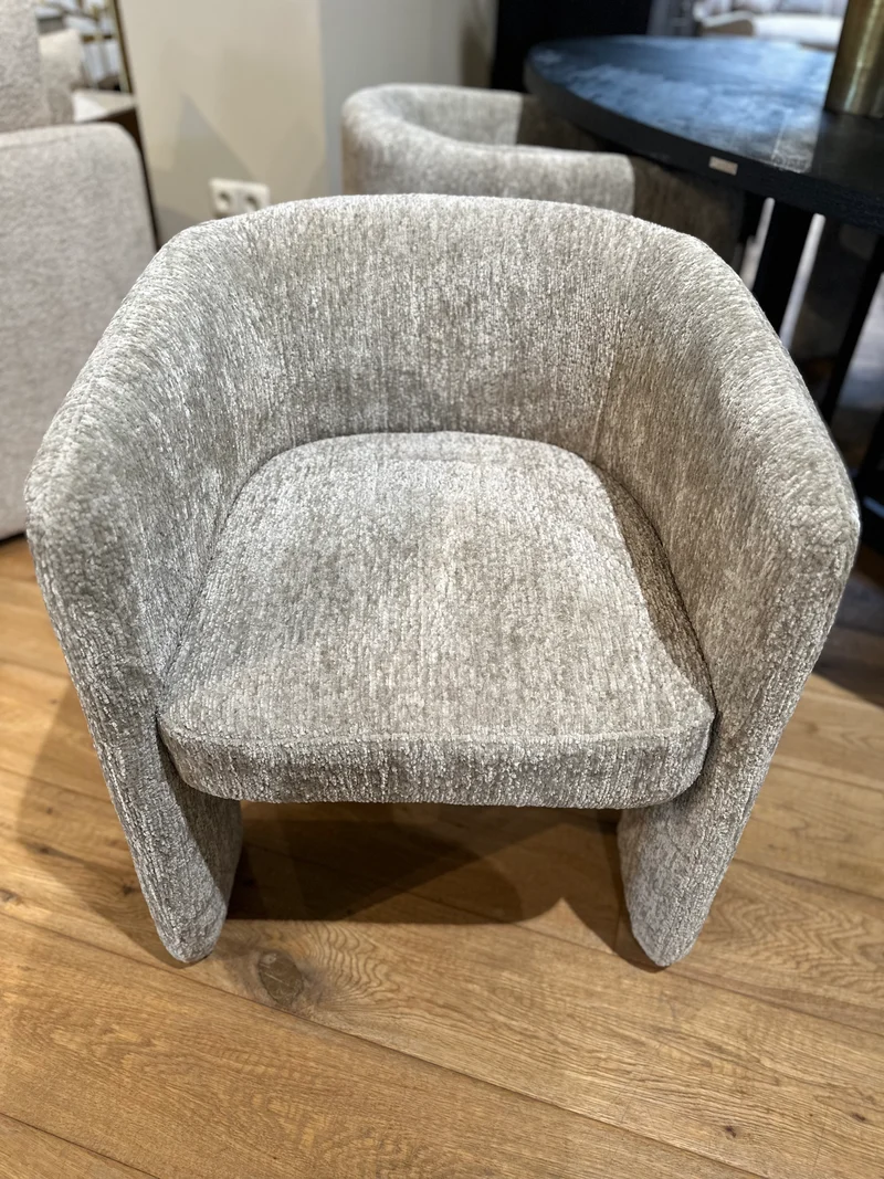 Fauteuil Design en Tissu Gris Clair "ZIGGY"