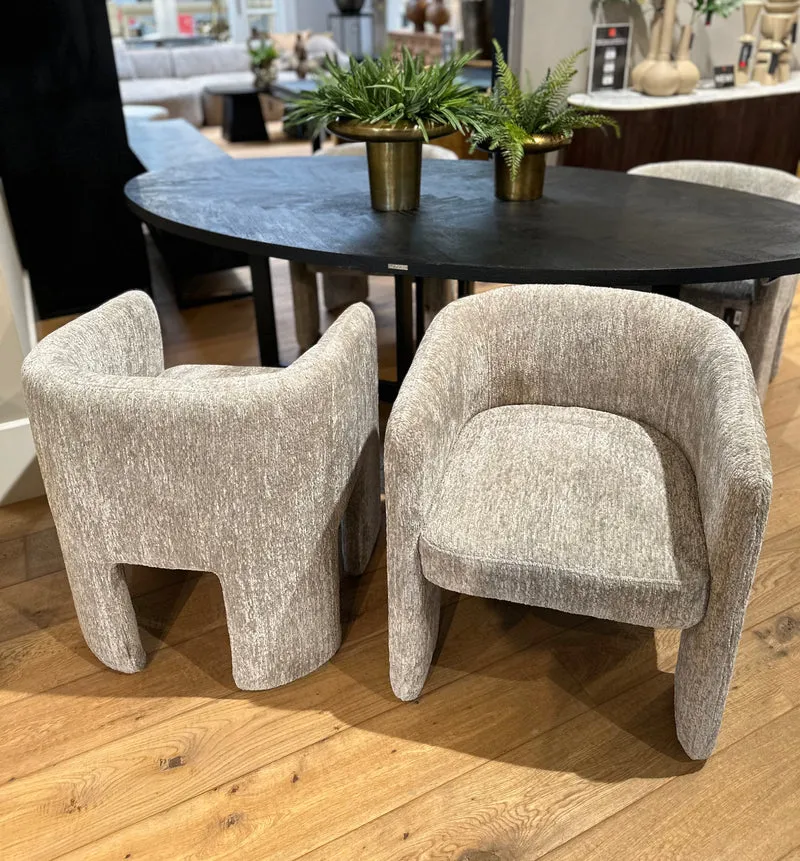 Fauteuil Design en Tissu Gris Clair "ZIGGY"