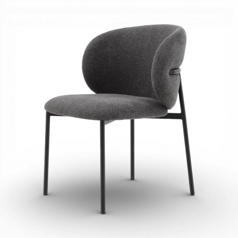 Chaise repas tissu gris foncé