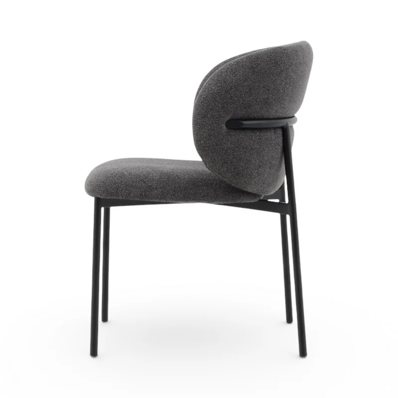 Chaise repas tissu gris foncé